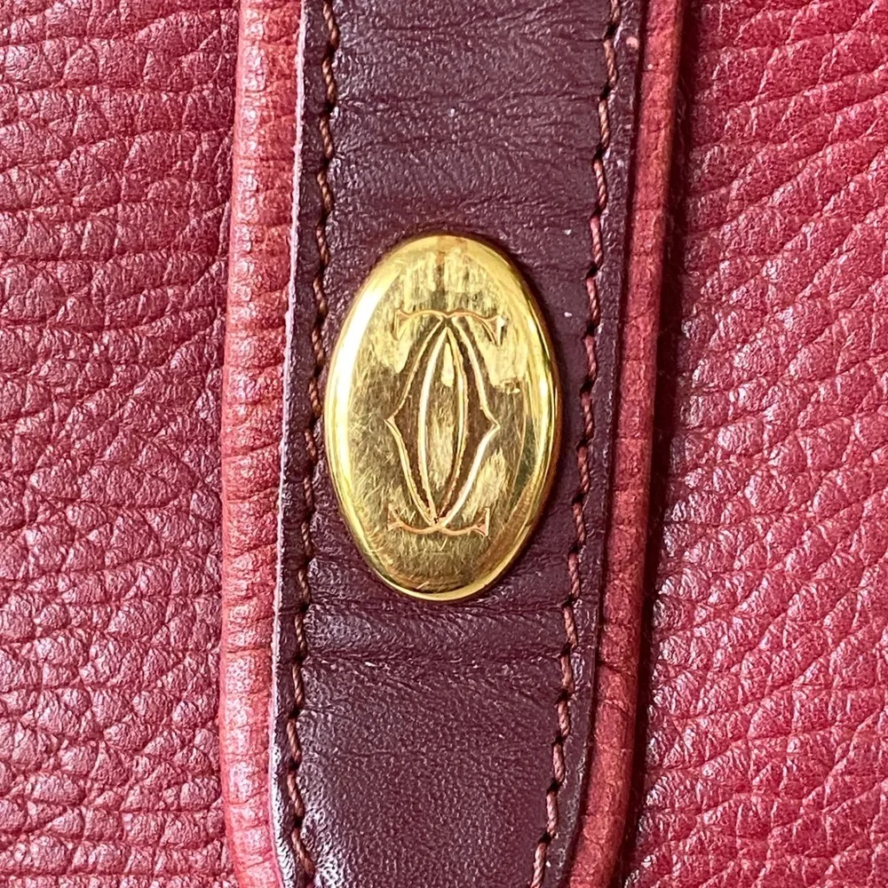 Cartier Burgundy Red Leather Tote - Authentic Vintage Luxury - Picture 6 of 16